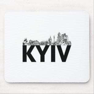 Kyiv Ukraine Europe City Skyline Silhouette Outlin Mouse Pad