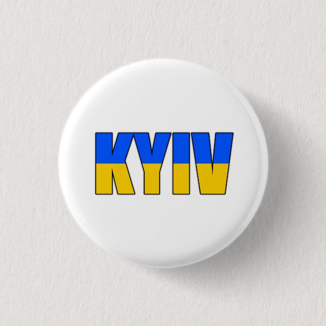 Kyiv Ukraine flag 3 Cm Round Badge (Front)