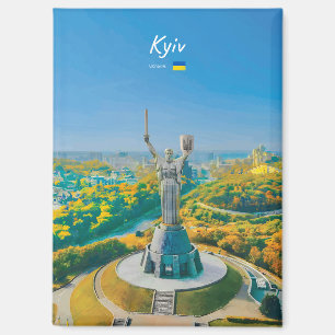 Kyiv, Ukraine - Mother Ukraine Monument Flat Magnet