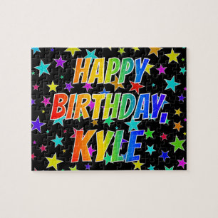 "KYLE" First Name, Fun "HAPPY BIRTHDAY" Jigsaw Puzzle