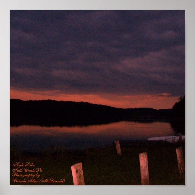 Kyle Lake, Falls Creek,Pa,-Sunset Poster (Front)