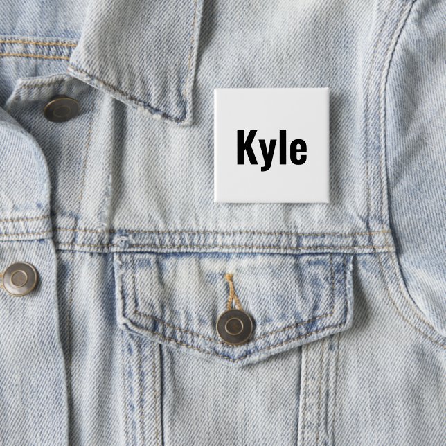 Kyle Mens Name, 15 Cm Square Badge (In Situ)