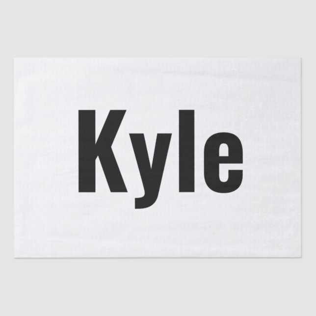 Kyle Mens Name, Tissue Paper (Front)