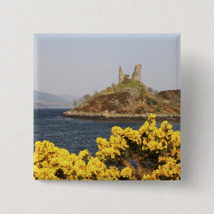 Kyleakin, Scotland. The ancient ruins of 2 15 Cm Square Badge
