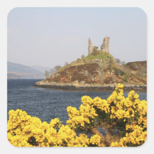 Kyleakin, Scotland. The ancient ruins of 2 Square Sticker