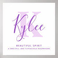 Kylee name meaning purple text personalised