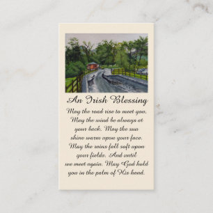 Kylemore Abbey Irish Blessing in Greens Siennas Business Card