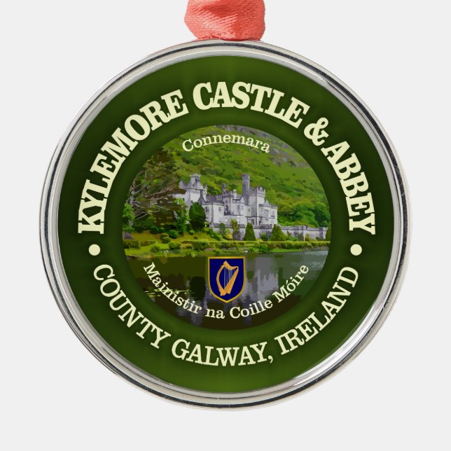 Kylemore Castle & Abbey (rd) Metal Ornament (Front)