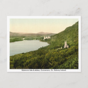 Kylemore lake & Abbey, Connemara,  Galway Ireland Postcard
