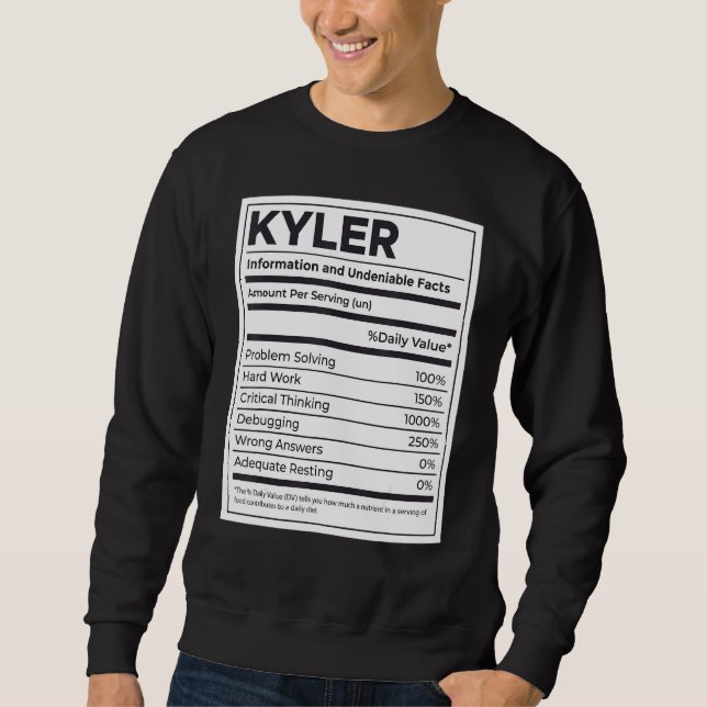 Kyler Nutrition Information Problem Solving Hard W Sweatshirt (Front)