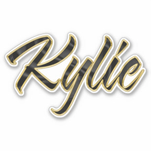 Kylie black gold lettering sticker
