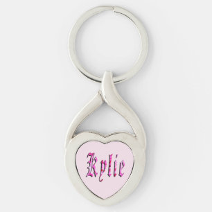 "Kylie" Floral Pink Kylie Name, Key Ring