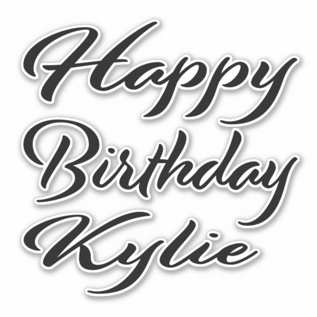 Kylie name first name black sticker birthday (Front)