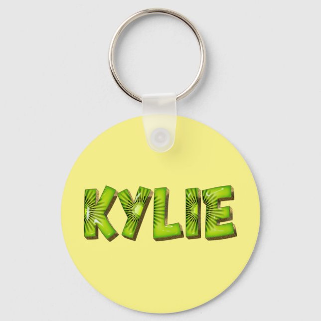 Kylie Name Kiwi Design Key Key Ring (Front)