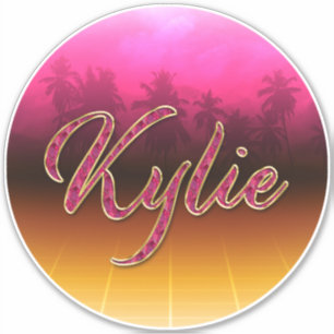 Kylie Vorname Name golden pink Aufkleber Sticker