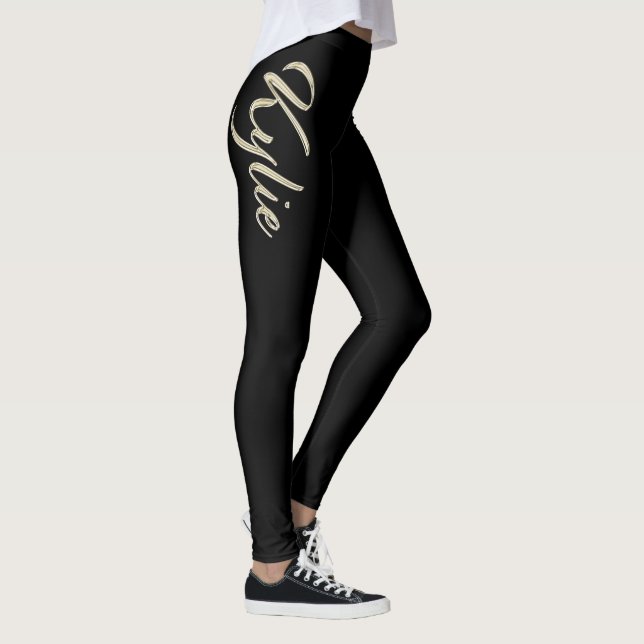 Kylie white Handwriting Hose Leggings (Right)