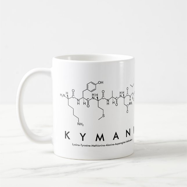 Kymani peptide name mug (Left)