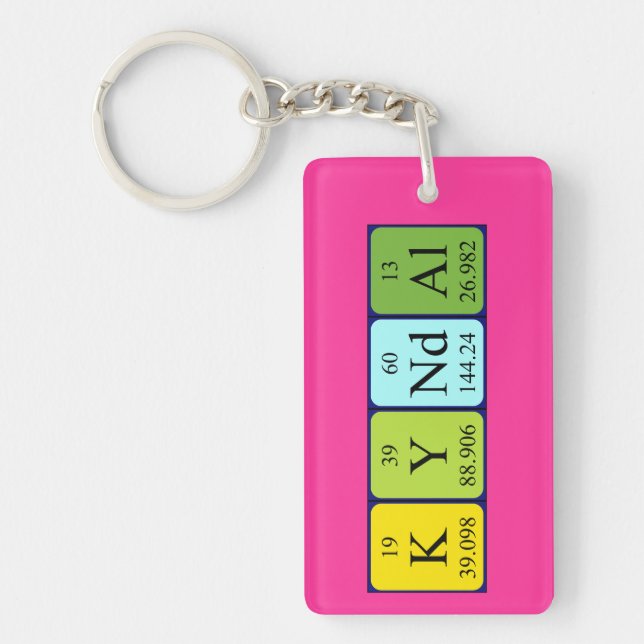 Kyndal periodic table name keyring (Front)