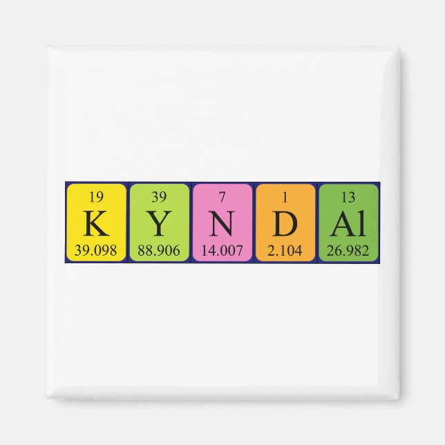 Kyndal periodic table name magnet (Front)