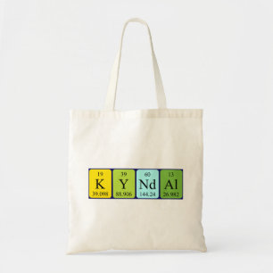Kyndal periodic table name tote bag