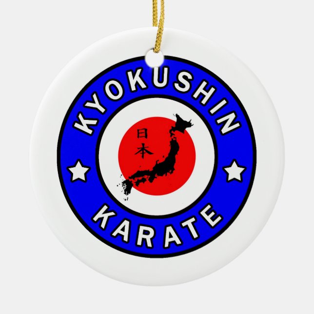 Kyokushin Karate Ceramic Ornament (Front)