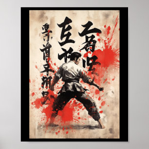 Kyokushin Karate Japanese Calligraphy Martial Arts Poster