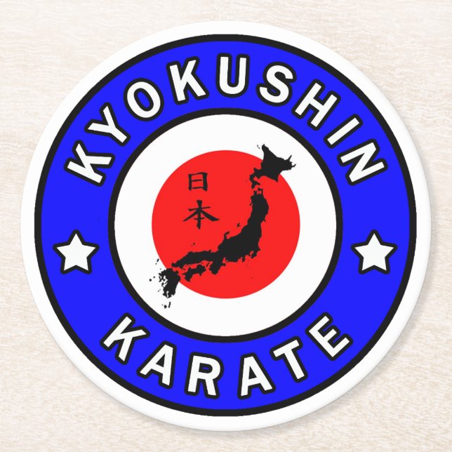 Kyokushin Karate Round Paper Coaster (Front)