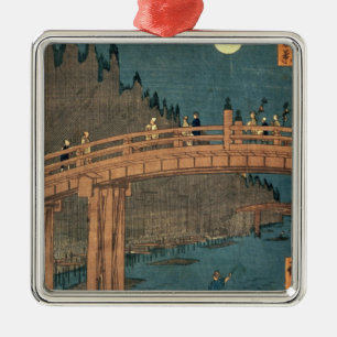 Kyoto bridge by moonlight metal ornament