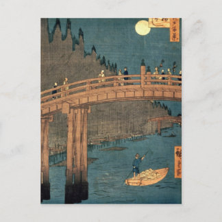 Kyoto bridge by moonlight postcard