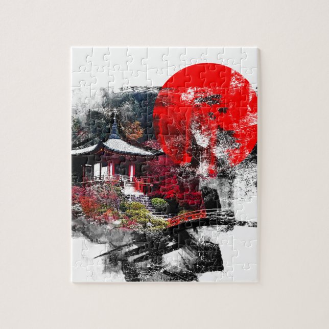 Kyoto Japan Abstract Jigsaw Puzzle (Vertical)
