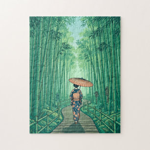Kyoto Japan Bamboo Forest Jigsaw Puzzle Vintage 
