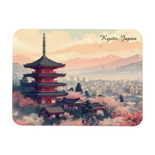 Kyoto Japan Cherry Blossom Temple Art –  Sapura  Magnet