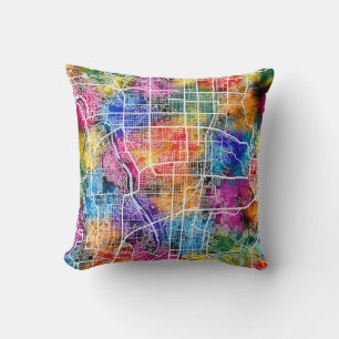 Kyoto Japan City Map Cushion