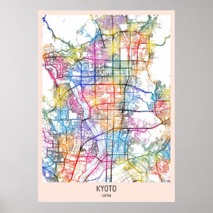 Kyoto Japan City Map Poster