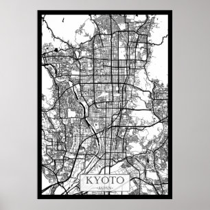 Kyoto Japan City Map Poster