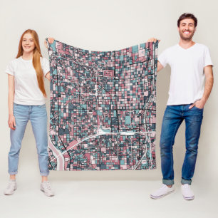 Kyoto Japan Map Fleece Blanket