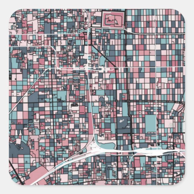 Kyoto Japan Map Square Sticker (Front)