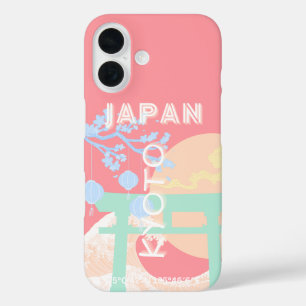 Kyoto Japan Pastel Travel Art iPhone 16 Case