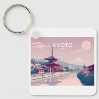 Kyoto Japan Pastel Travel Design Key Ring