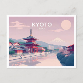 Kyoto Japan Pastel Travel Design Postcard