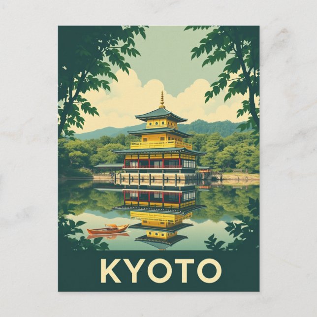 Kyoto, Japan Temple Travel Art Postcard (Front)