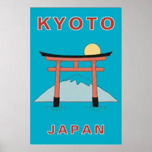 Kyoto Japan Torii Gate Art Minimalist Travel Poster