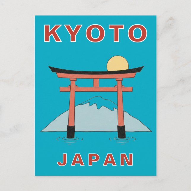 Kyoto Japan Torii Gate Minimalist Travel Postcard (Front)