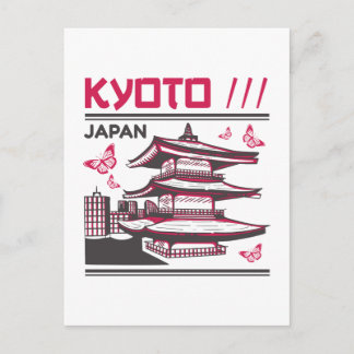 Kyoto Japan Traditional Temple Urban Art Design Postcard