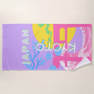 Kyoto Japan Travel Art Beach Towel