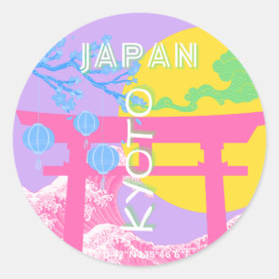 Kyoto Japan Travel Art Classic Round Sticker