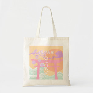 Kyoto Japan Travel Art, Orange Pastel Art Tote Bag