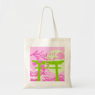 Kyoto Japan Travel Art, Pink Travel Art Tote Bag