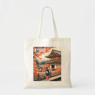 Kyoto Japan Travel Autumn Temple Retro Personalize Tote Bag
