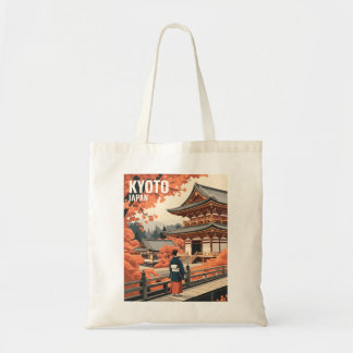 Kyoto Japan Travel Autumn Temple Retro Personalize Tote Bag